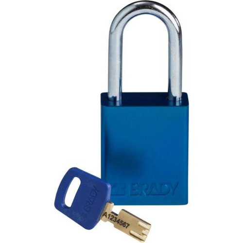 Brady Safekey 1.5 In Steel Shackle Keyed Different Aluminum Padlock (12-Pack) (Blue)