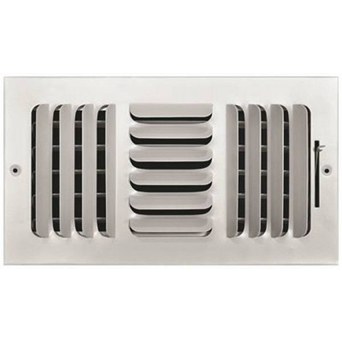 Truaire 12 In X 6 In 3 Way Stamped Curved Blade Wall/Ceiling Register