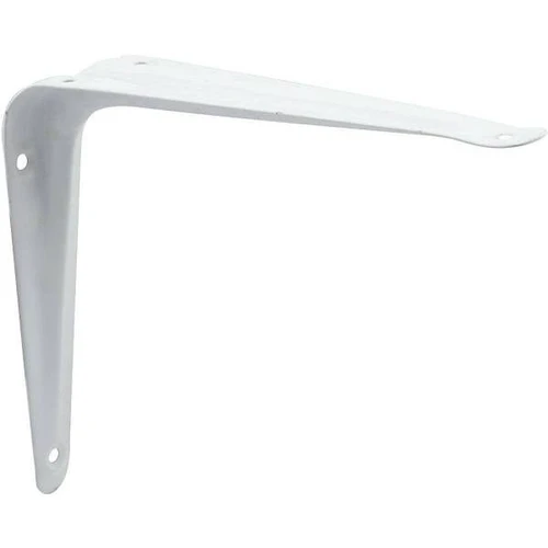 8 In. X 10 In. Stamped Steel Shelf Brackets (White) (2-Pack)