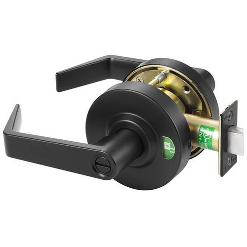 Accentra Cylindrical Lock With Indicator Status, Black Suede  