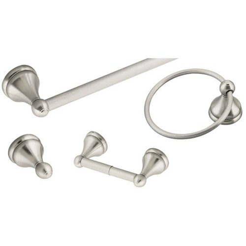Design House Allante 4-Piece Bathroom Accessory Kit, Satin Nickel Finish