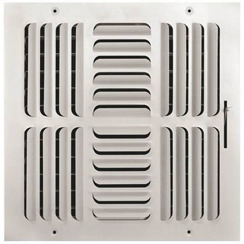 Truaire 12" X 12" 4 Way Stamped Curved Blade Wall/Ceiling Register