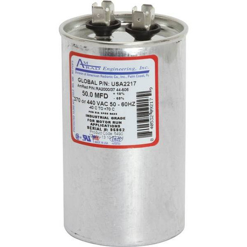 Amrad Engineering 50 MFD 370/440 VAC Round Motor Run Capacitor