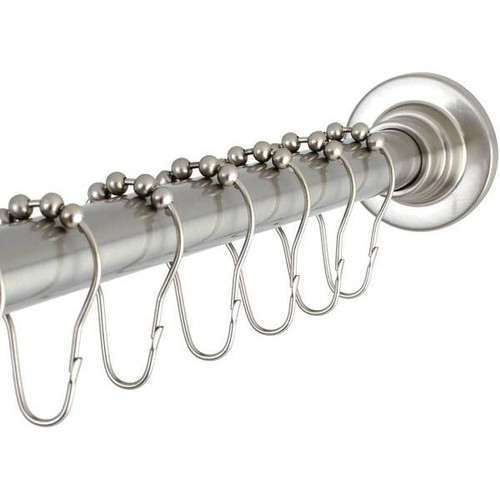Kingston Brass Classic 60 In. To 72 In. Fixed Shower Rod W/ Hooks (Brushed Nickel)