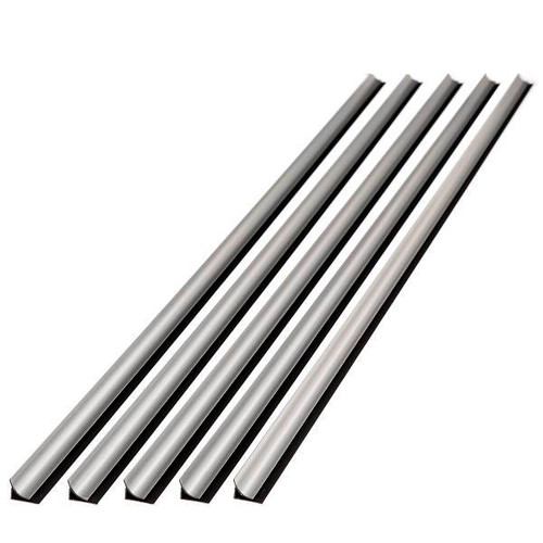 Fasade 47" Vinyl Large Profile Inside Corner Trim, Brush Aluminum, Package Of 5