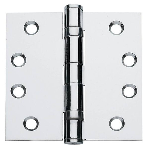 Global Door Controls 4.5 X 4 In. Ball Bearing Steel Hinge Polish Chrome (3-Pack)