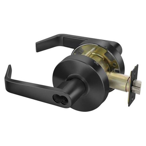 Yale Class Lever Lockset Blk Suede Powder Grade2 Less Core