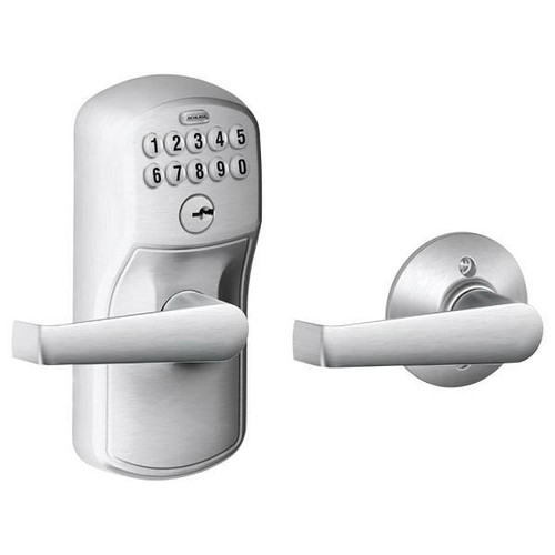 Schlage Grade 2 Keypad Entry With Auto Lock, Elan Lever, Satin Chrome