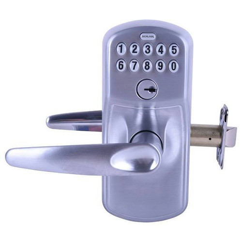 Schlage Grade 2 Keypad Entry With Auto Lock, Jazz Lever, Satin Chrome