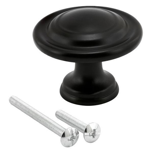 Prime-Line Bi-Fold Door Pull Knob, 1-3/4", Matte Black Finish