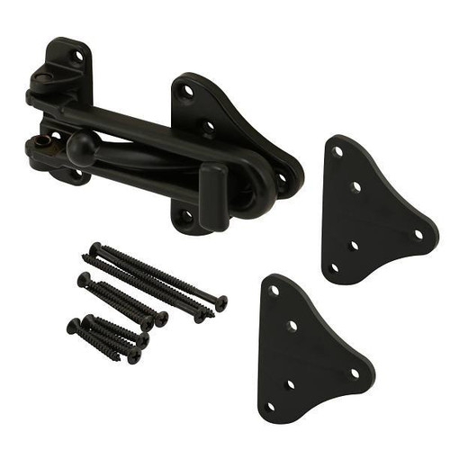 Prime-Line Swing Bar Door Guard With Secondary Lock, Matte Black