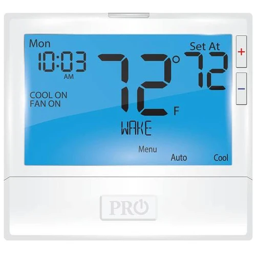 Pro1 Digital Thermostat, Programmable, Single Stage, 1 Heat, 1 Cool Only