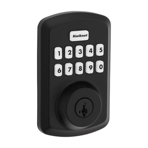 Kwikset 250 Powerbolt Matte Black Electronic Deadbolt With Smartkey Security