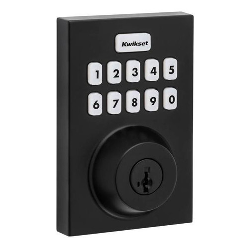 Kwikset Home Connect 620 Matte Black Smart Electronic Deadbolt With Smartkey Security