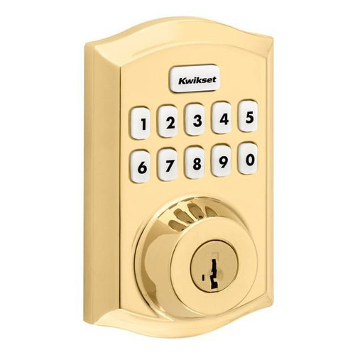 Kwikset Home Connect 620 Polished Brass Smart Electronic Deadbolt With Smartkey Security