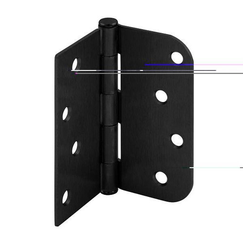 Prime-Line 4" Pivot Door Hinge, Residential, Matte Black, Package Of 3