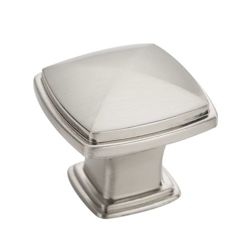 Seasons 1.25 In. Square Brushed Nickel Cabinet Knob, 10-Pack