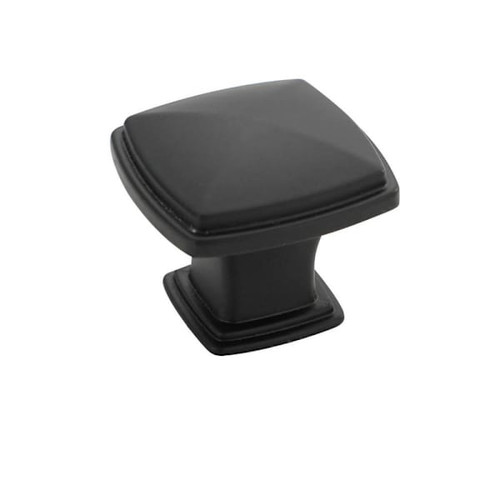 Seasons 1.25 In. Square Matte Black Cabinet Knob, 10-Pack