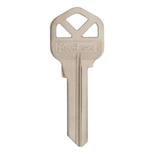 Kwikset Key Blank, 6 Pin K Bow, Zinc, Nickel Plated, 50 Count