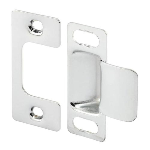 Prime-Line Adjustable Door Strike, 2 Piece, Chrome Plated