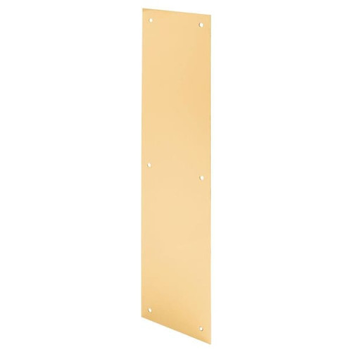 Prime-Line Aluminum Door Push Plate, 4" X 16", Brite-Brass Finish