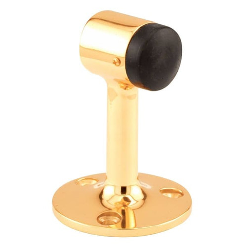 Prime-Line Solid Brass Floor Door Stop, 3", Bright Brass