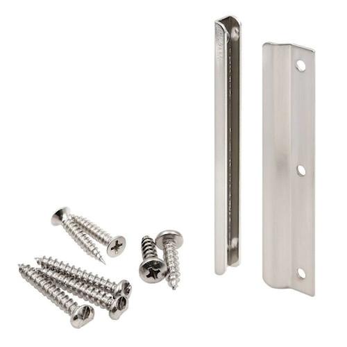 Prime-Line Latch Shield Guard, In-Swing, 6", Satin Nickel