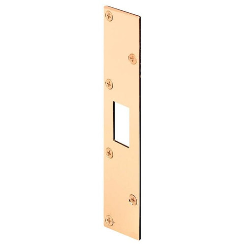 Prime-Line Super Deadbolt Strike, 7-13/16"H X 1-5/8"H, Bright Brass Package Of 1