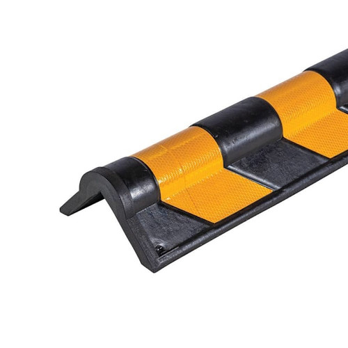 Justrite Corner Guard Rubber 36 In LG 3/4 In Wd Black/Yellow
