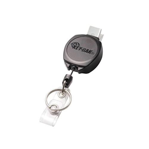 Key-Bak Sidekick Duo 24" Cord Split Ring Black Package Of 12