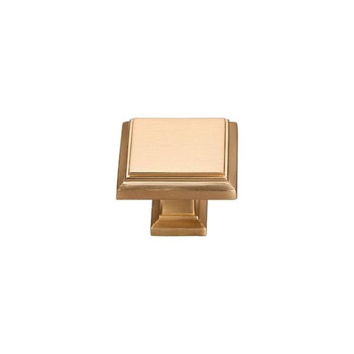 Seasons Accent 1" Modern Square Cabinet Knob, Gold, Package Of 5