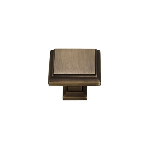 Seasons Accent 1" Modern Square Cabinet Knob, Medium Aged Bronze, Package Of 5