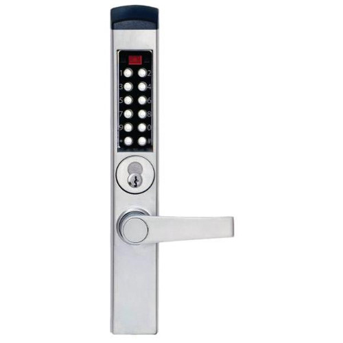 Dormakaba E-Plex 3700 Electronic Pushbutton Lock, 0.968" Backset, 1.75" Thk Door, Grade 1