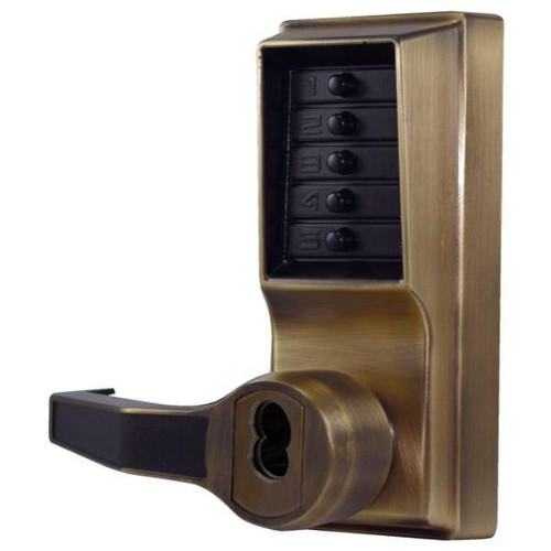 Dormakaba Cylindrical Lever Lock, Less Core, Antique Brass