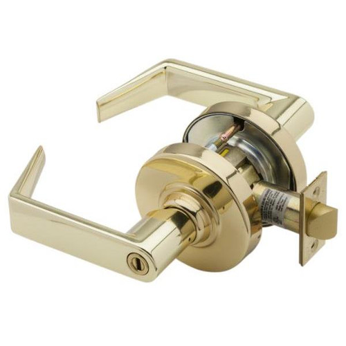 Schlage Office Function Nd Series Cylindrical Lockset, Bright Brass Finish