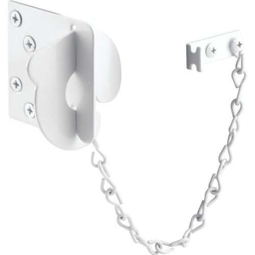 Stamped Steel 3" White Texas Security Bolt, Fits Swing-In Doors