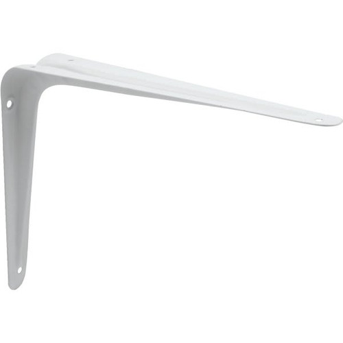 White Enamel 6" X 8" Stamped Steel Shelf Brackets, Pack Of 2