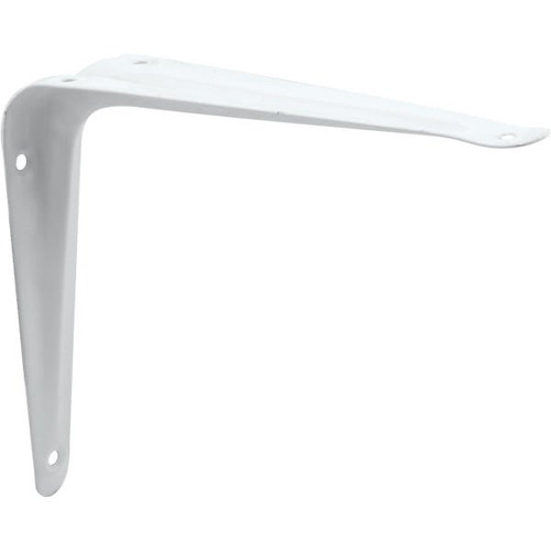 White Enamel 8" X 10" Stamped Steel Shelf Brackets, Pack Of 2