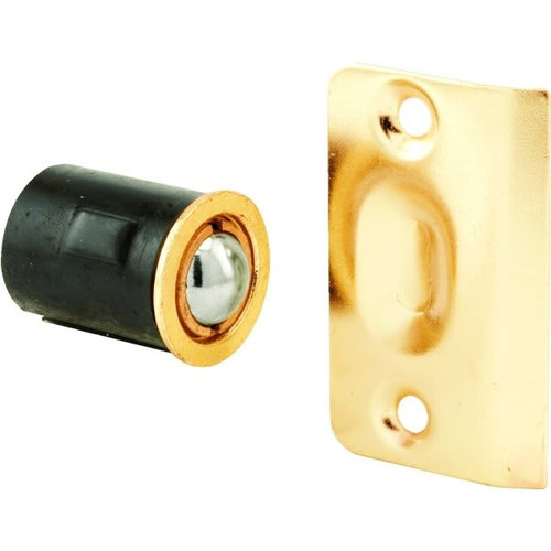 3/4" X 1-3/16" Diecast Drive-In Ball Catch With Strike, Brass Plated