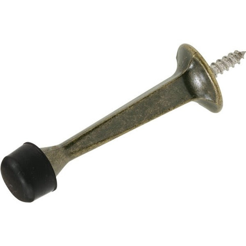 3 In Diecast Rigid Door Stop W/ Rubber Tip (5-Pack) (Antique Brass)
