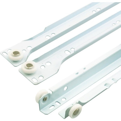 White Powder Coat 15-3/4" Steel Tracks Drawer Slide Kit