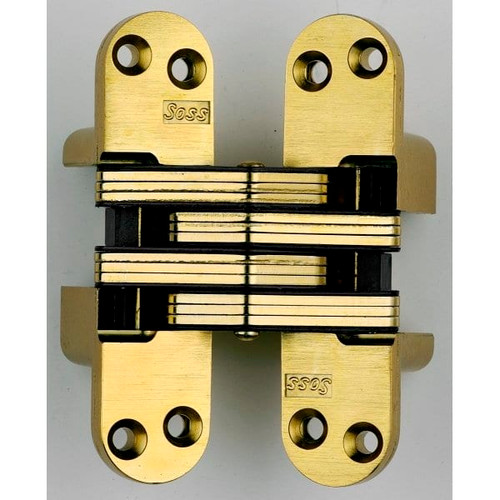 Soss Satin Brass Invisible Hinge For Wood Or Metal Applications