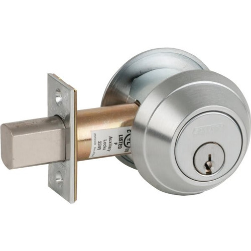Schlage B600 1-Way 6-Pin C Keyway Standard Keyed Deadbolt W/ Interior Blank Plate (Satin Chrome)