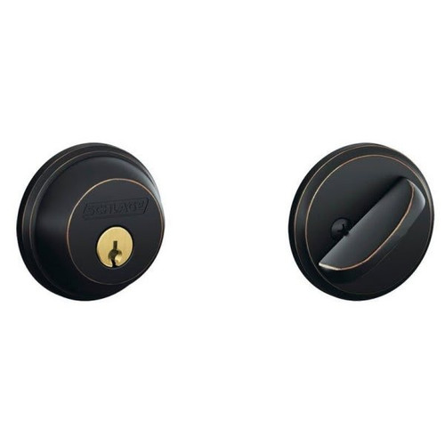 Schlage B Series Heavy Duty Keyed Different Deadbolt (Aged Bronze)