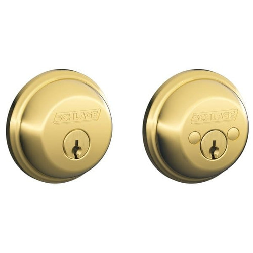 Schlage B60 Double Cylinder Deadbolt (Bright Brass)
