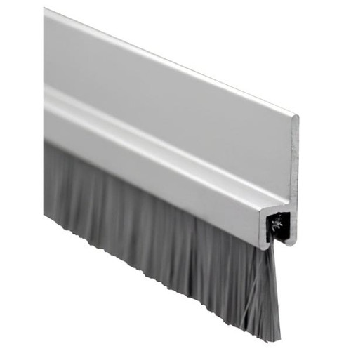 Pemko 18062cnb84 Clear Aluminum Brush Seal Meeting Stile With Gray Brush Insert