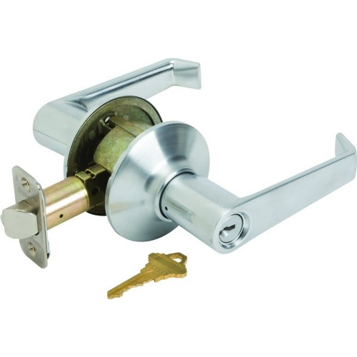 Schlage Elan F Series Lever, Storeroom, Grade Aaa, Satin Chrome
