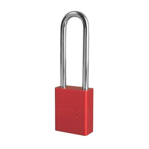 American Lock 5 Pin Anodized Aluminum Tumbler Safety Padlock (Red)