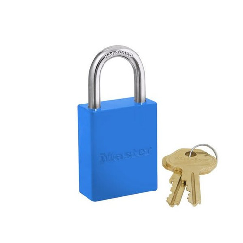 Master Lock Blue Aluminum 5 Pin Tumbler Padlock Boron Alloy Shackle