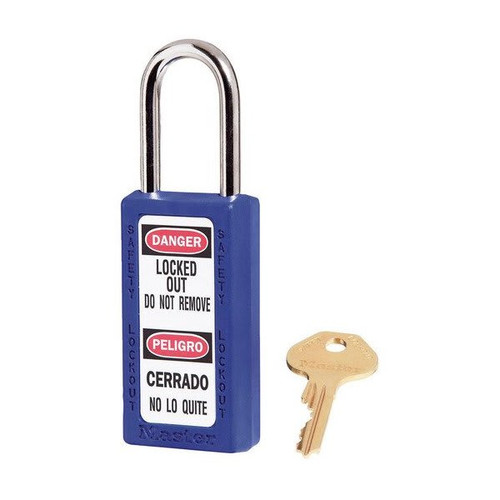 Master Lock Thermoplastic Zenex 6 Pin Tumbler Steel Shackle Padlock (Blue)